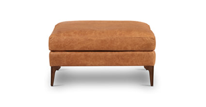 Mateo Leather Ottoman Collection, Cognac Tan
