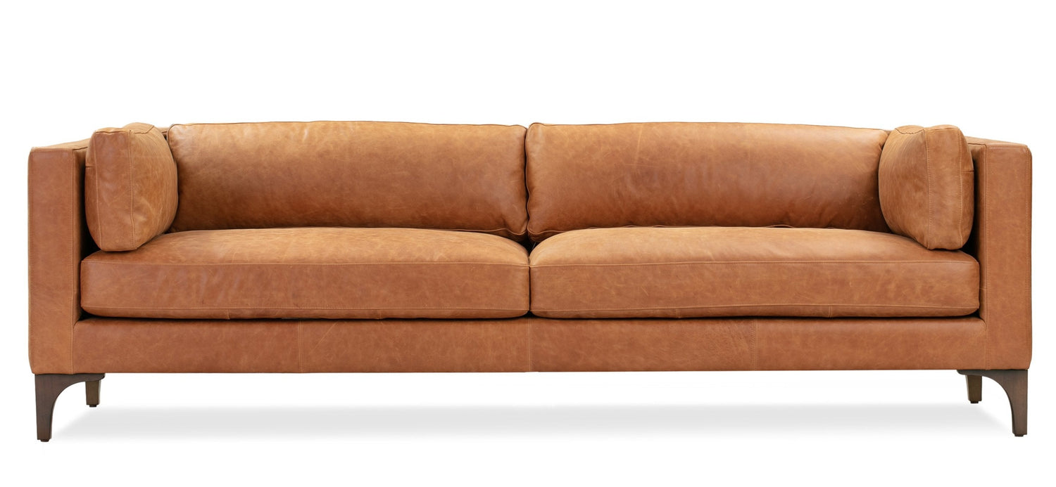 Cognac on sale tan sofa