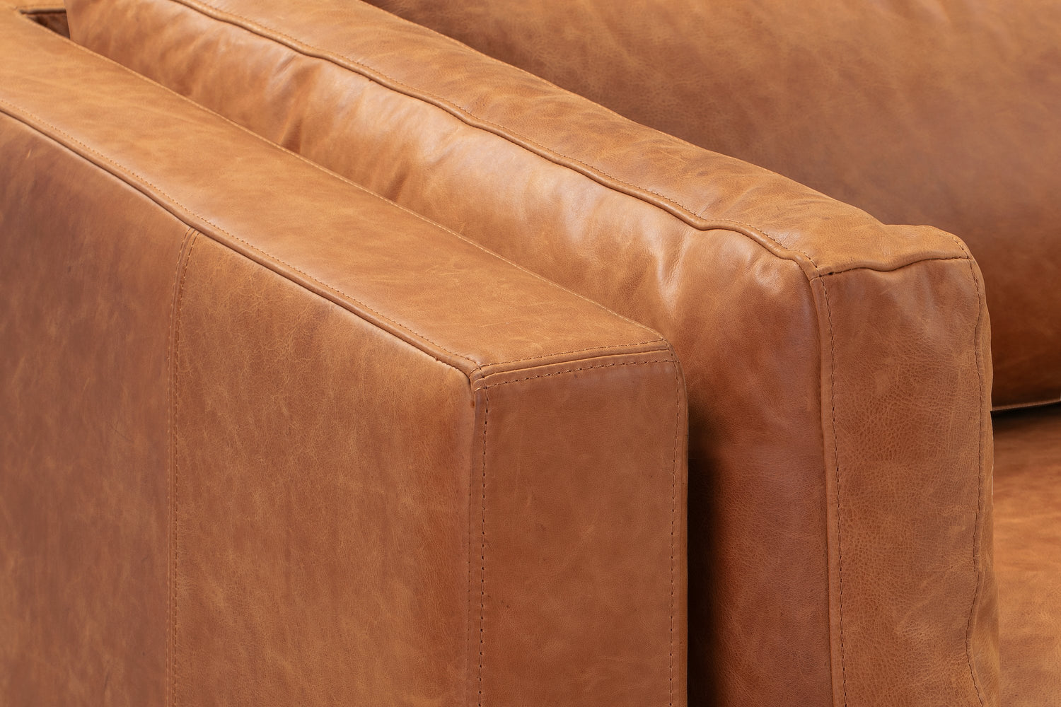 Argan Leather Sofa Cognac Tan