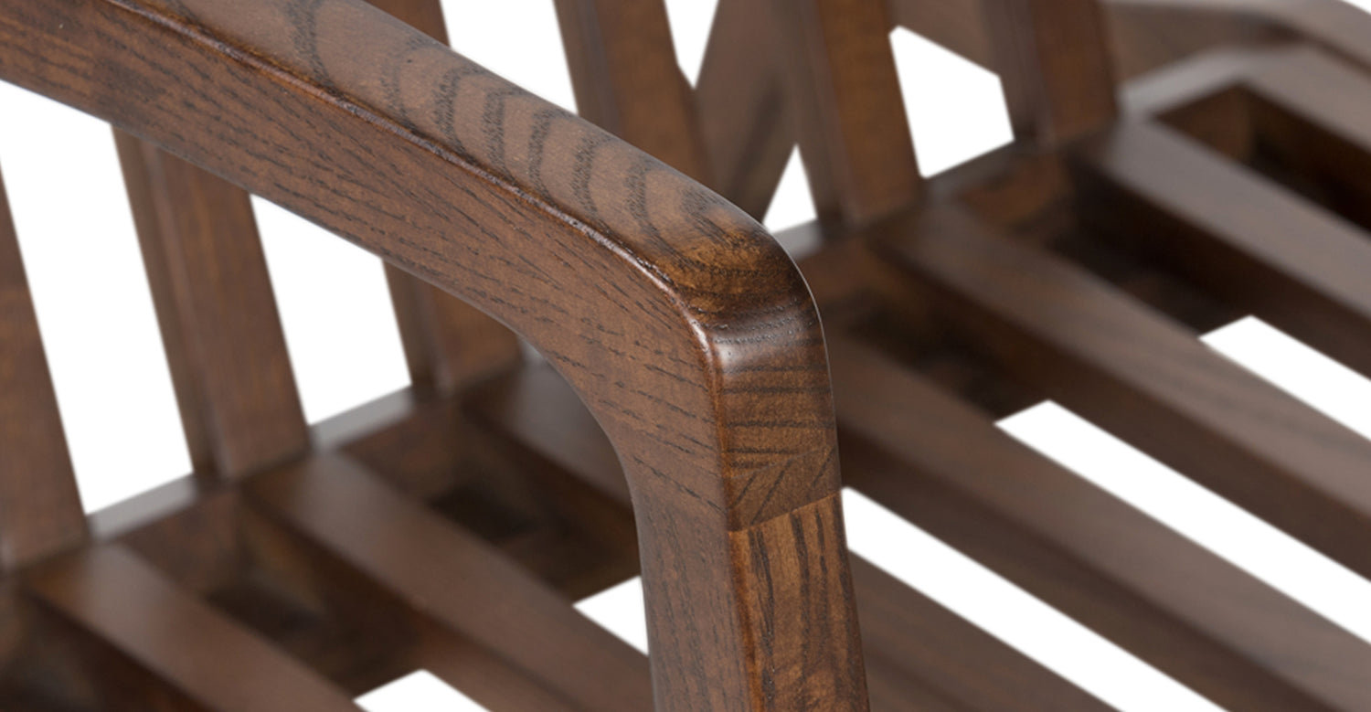 Onyx Black Verity Leather Walnut Finish Lounge Chair Poly Bark