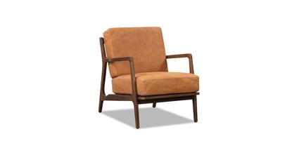 Verity Leather Lounge Chair Collection, Cognac Tan