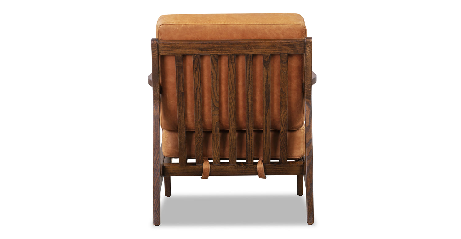 Verity Leather Lounge Chair Cognac Tan