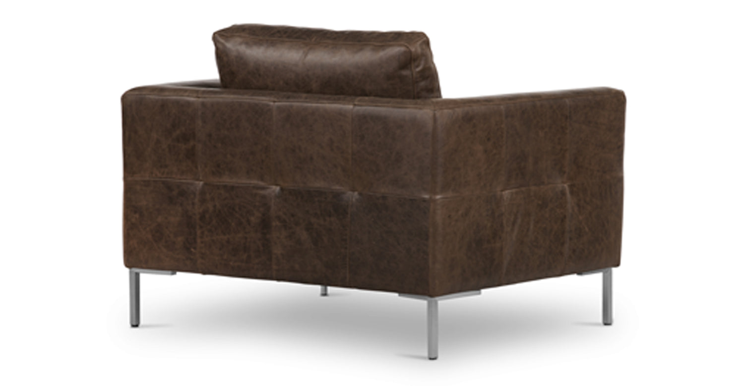 Calle Lounge Chair Brown Stone/Brushed Silver/Single