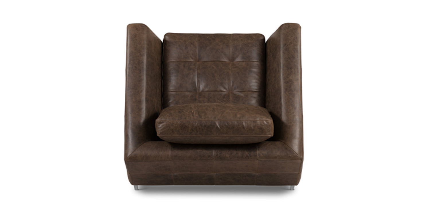 Calle Lounge Chair Brown Stone/Brushed Silver/Single