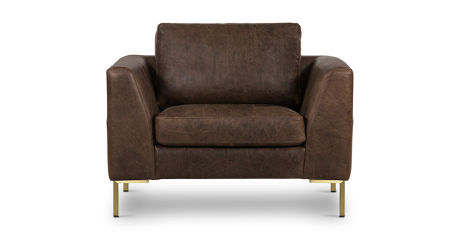Calle Lounge Chair Brown Stone/Brass/Single