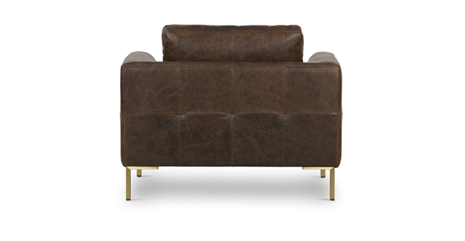 Calle Lounge Chair Brown Stone/Brass/Single