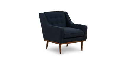 Gus Fabric Lounge Chair Collection, Twill Black Indigo