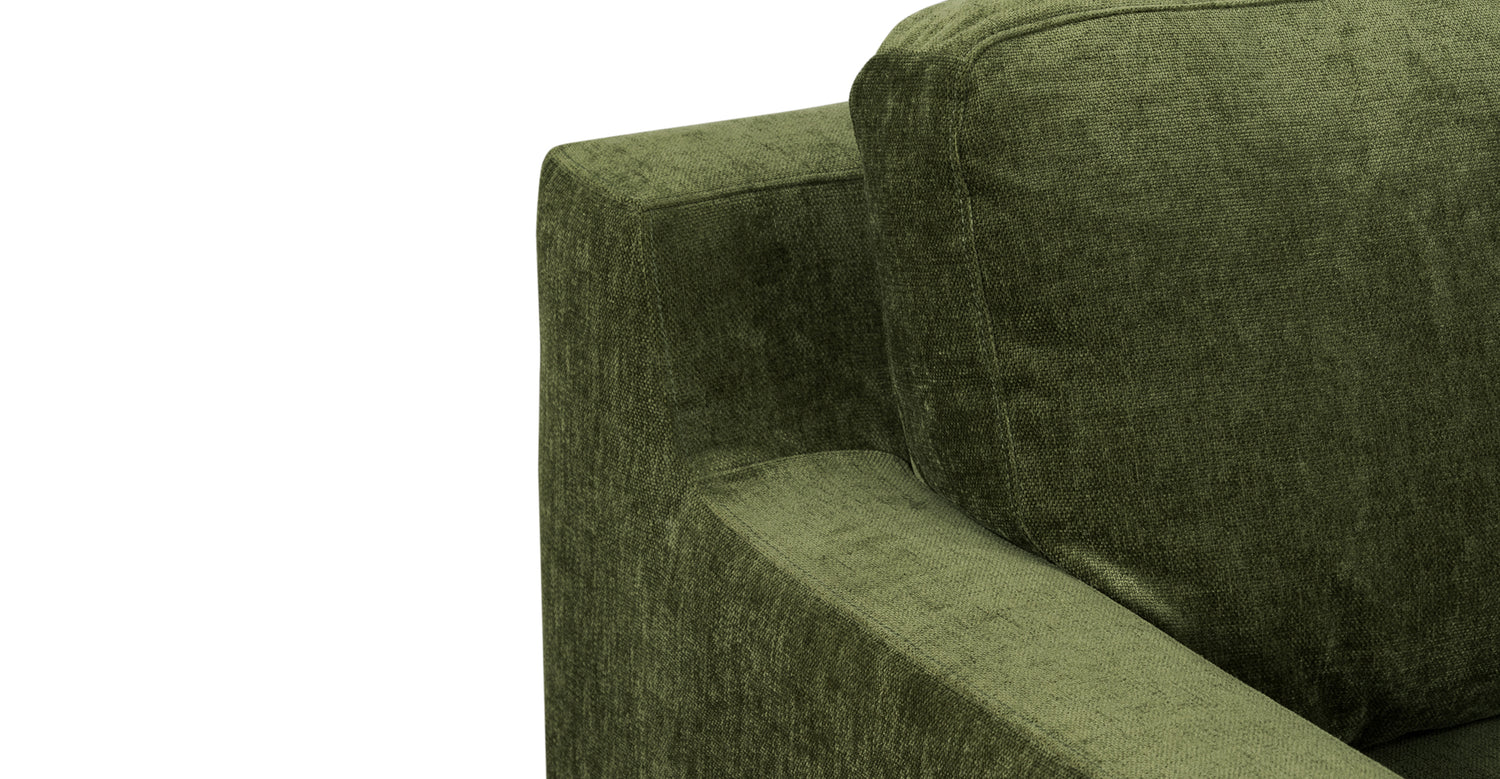 Zyon Velvet Sofa Distressed Green Velvet