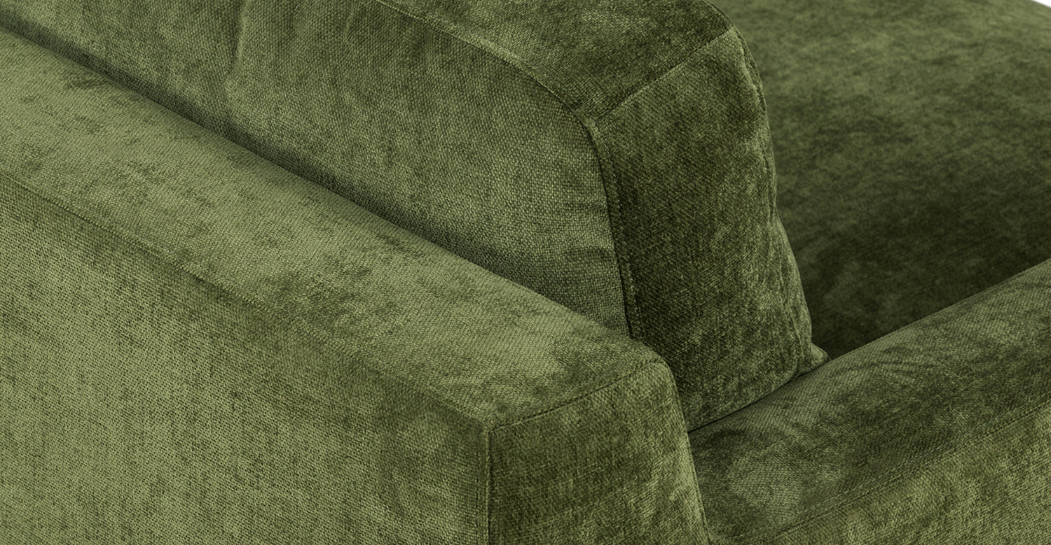 Zyon Velvet Sofa Distressed Green Velvet