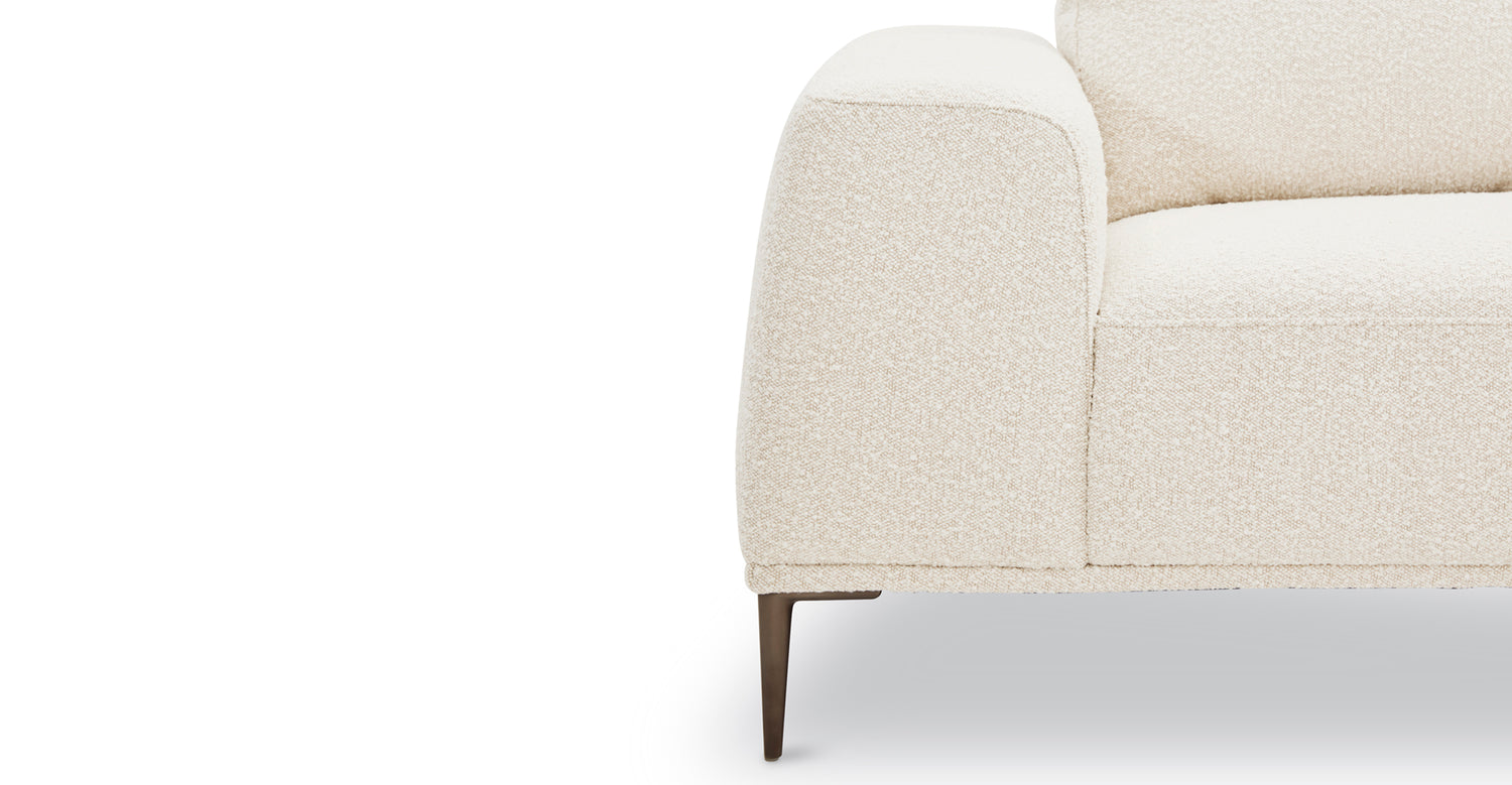 Rue Right-Facing Sectional Sofa Crema White Boucle