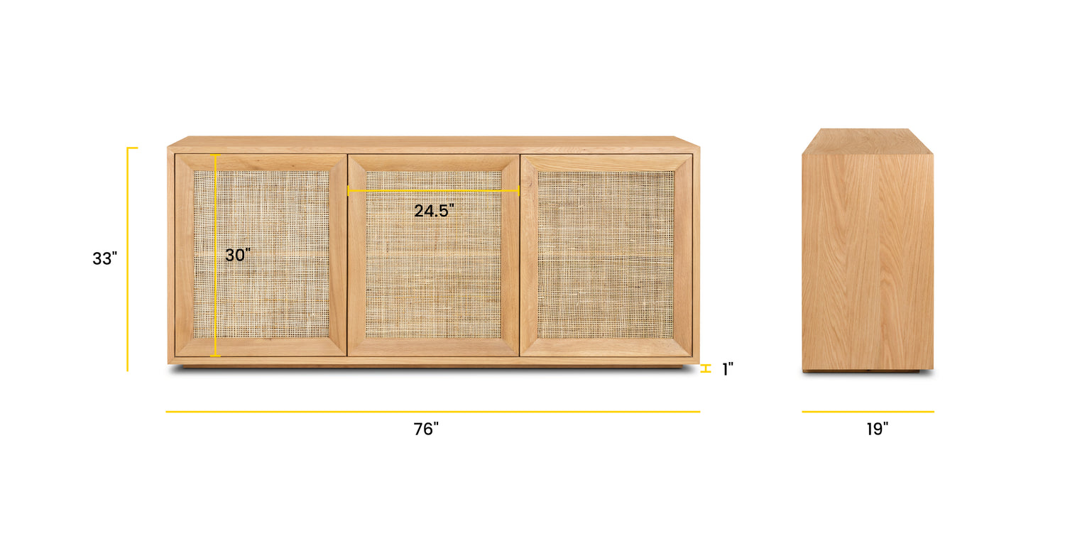 Oak, dimensions