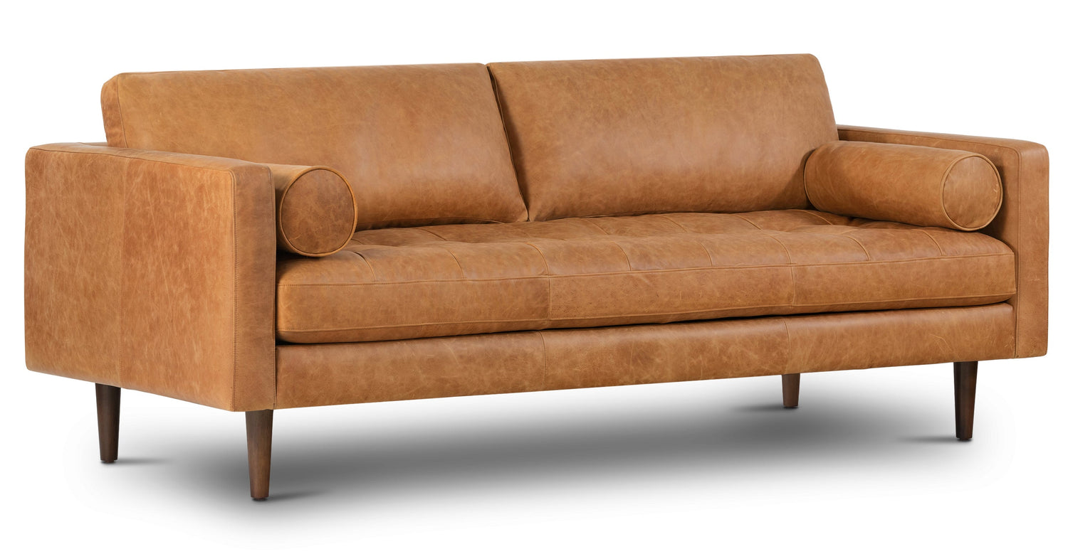 Modern 90.5'' Fabric Sofa with Removable Pillows and Thick Seat