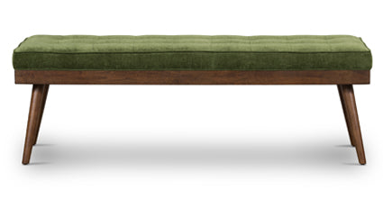 Luca Fabric Bench Collection, Distressed Green Velvet