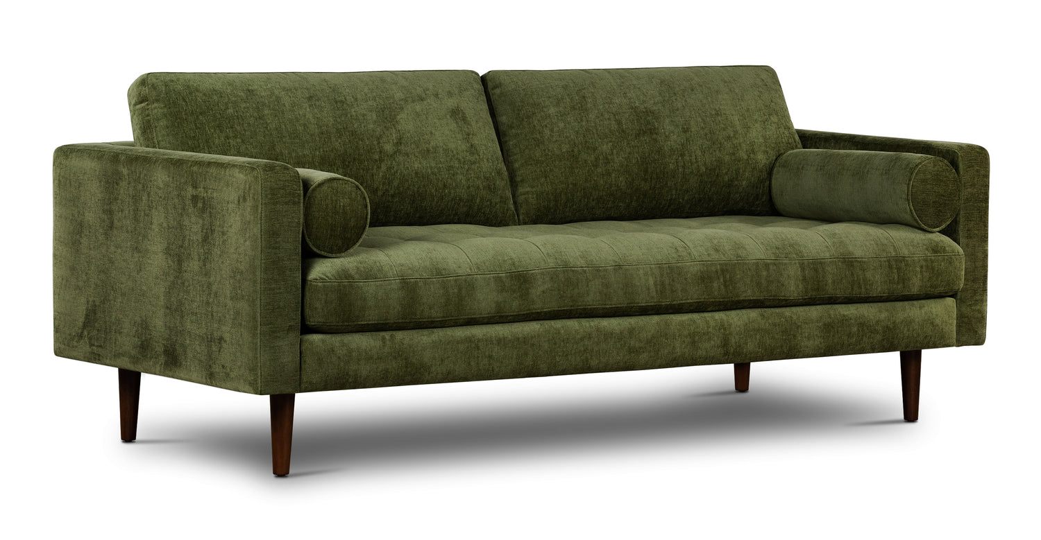 Napa Velvet Sofa Distressed Green Velvet