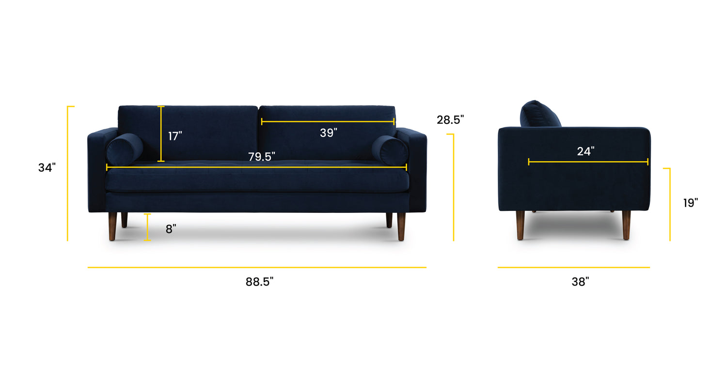 Navy Velvet, dimensions