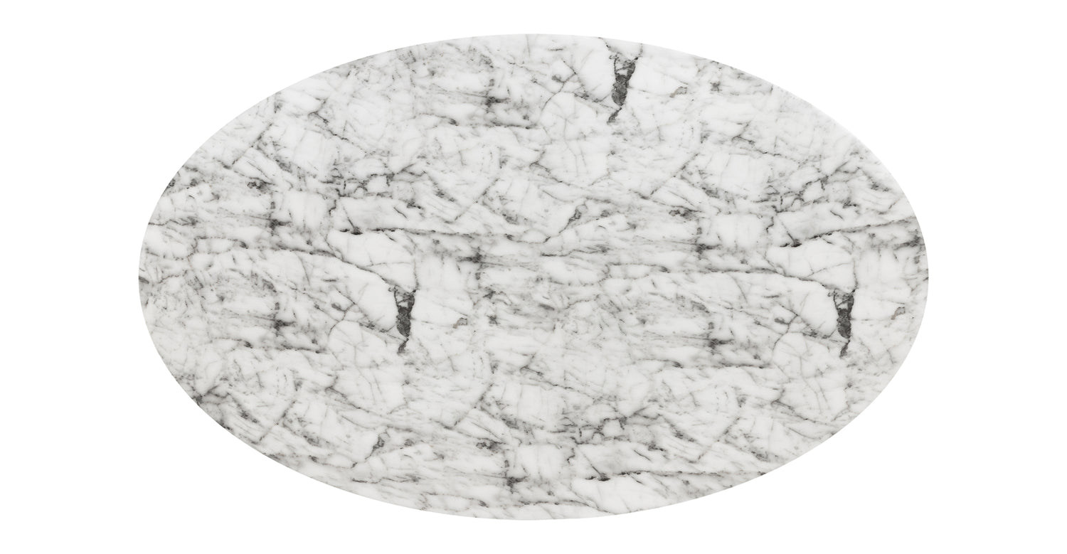 Trevi Oval Coffee Table White Marble
