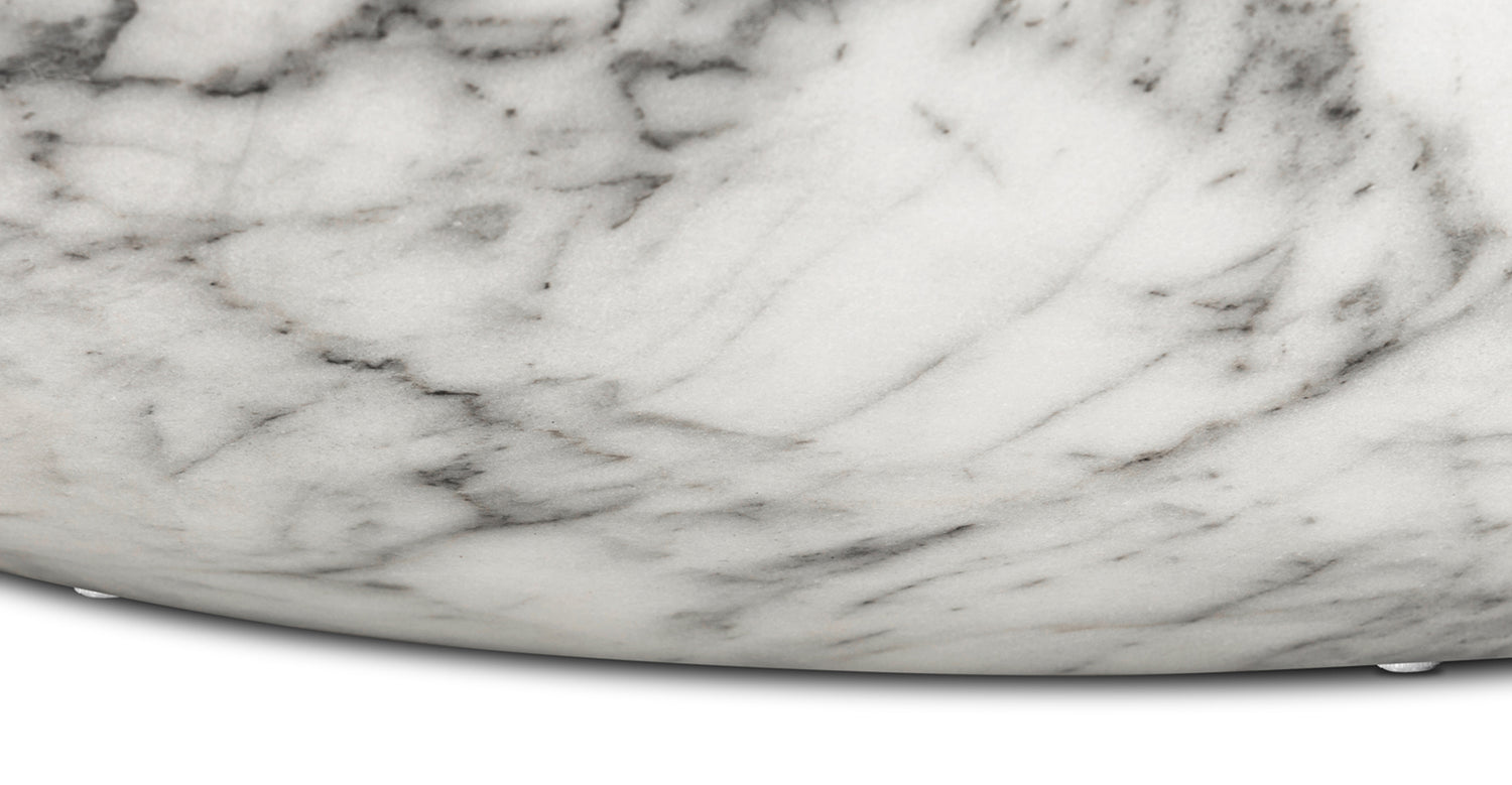 Trevi Oval Coffee Table White Marble