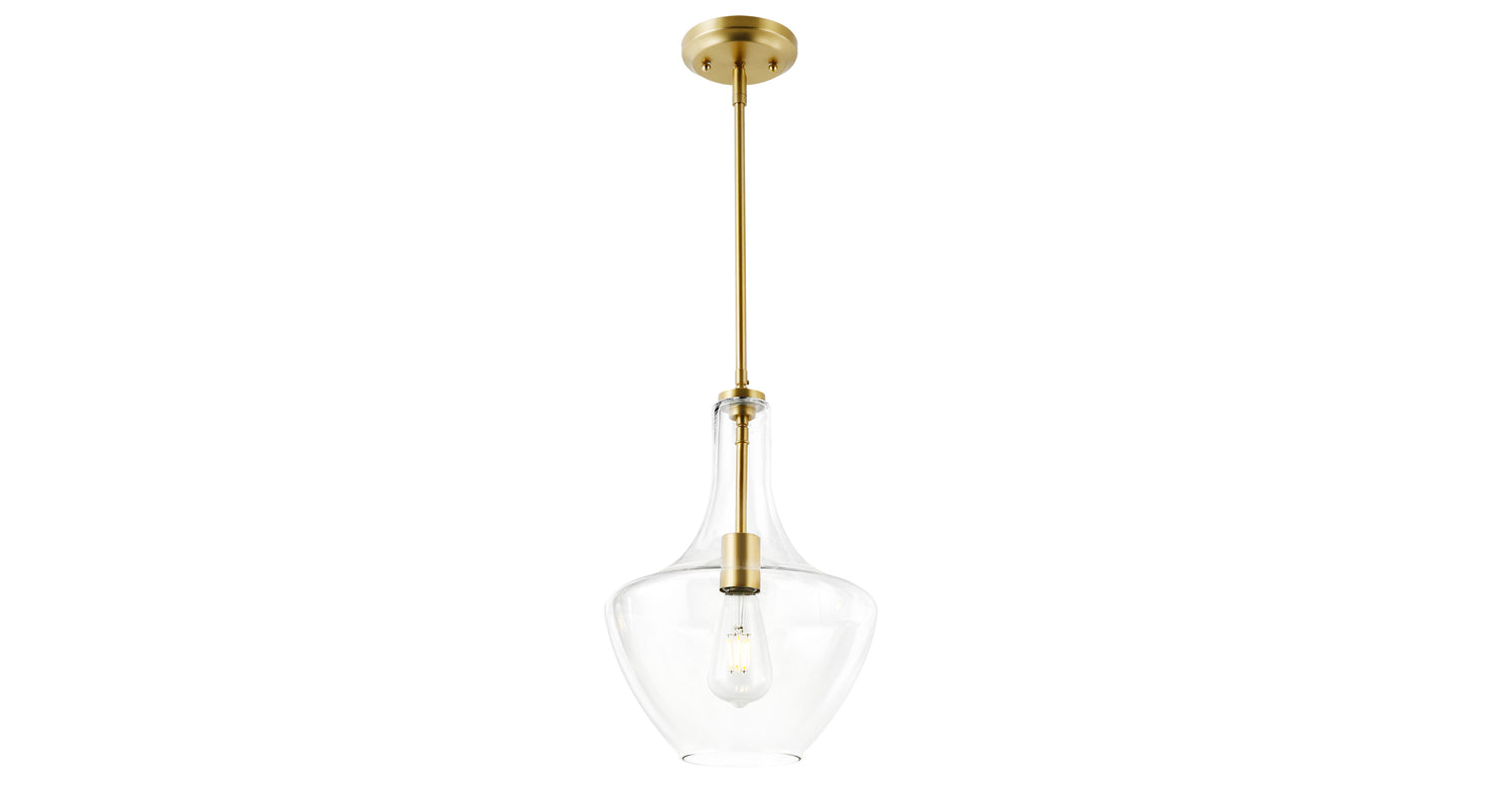 Sienna Pendant Lamp Brushed Brass/Clear,