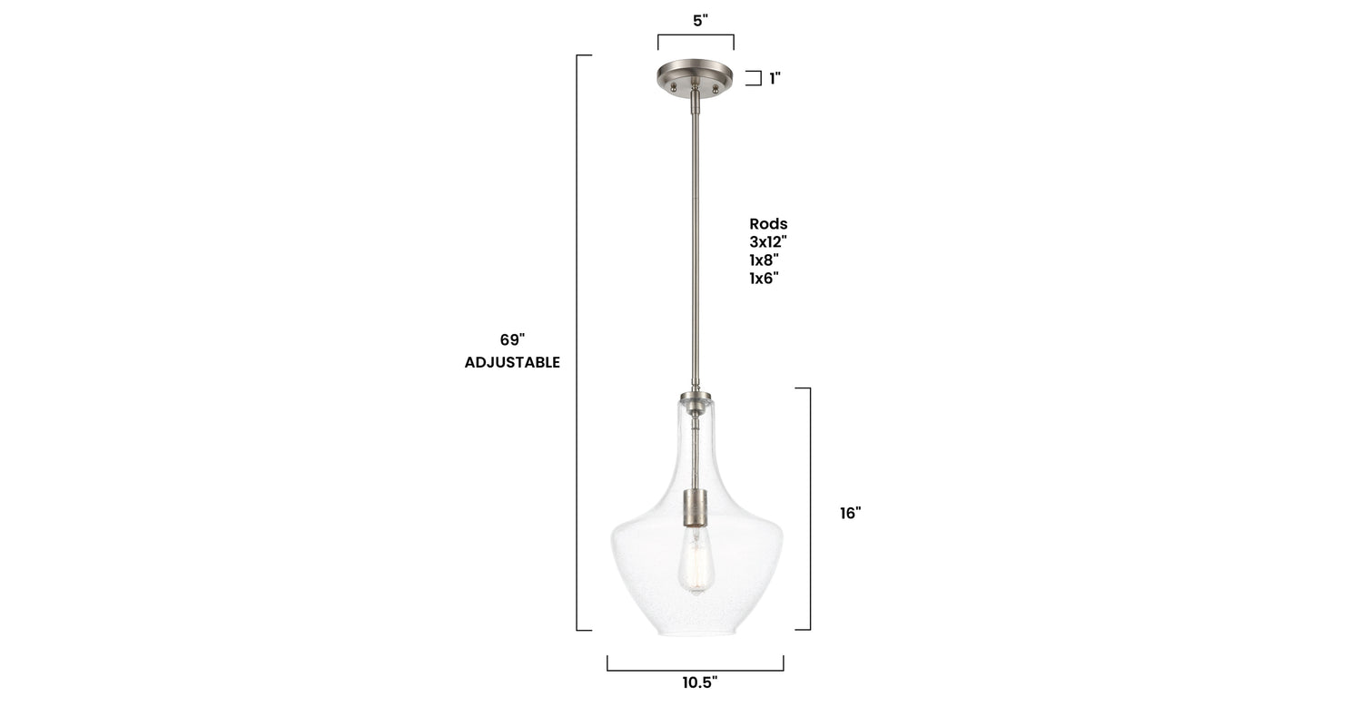 Satin Nickel/Seeded, dimensions