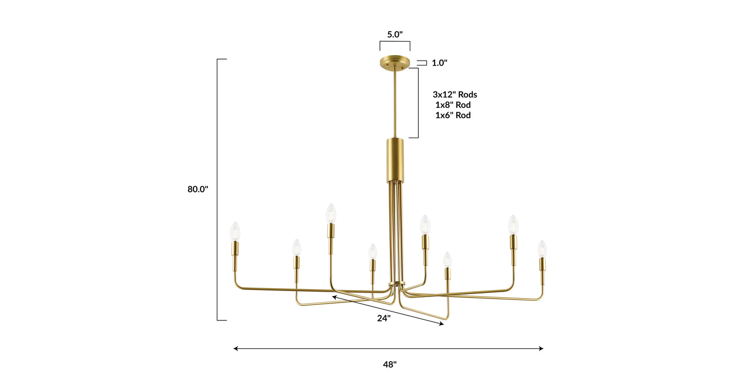 Brushed Brass, dimensions