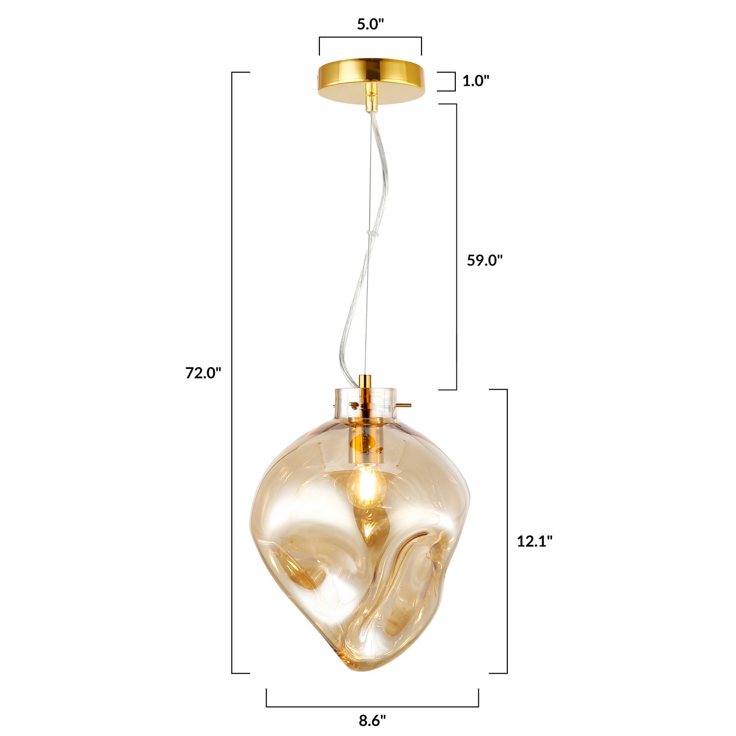 Amber, dimensions