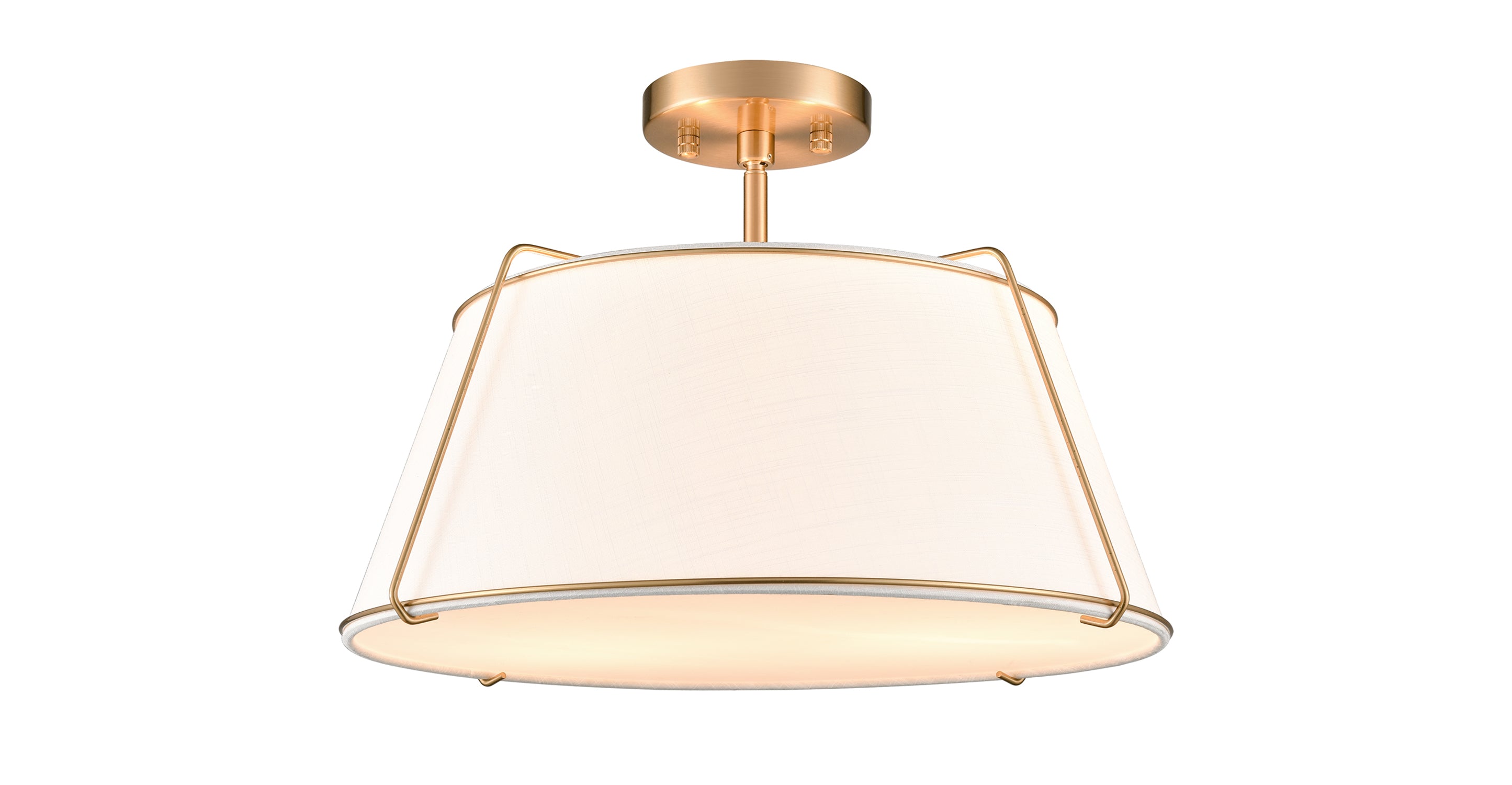 Antique Brass White Lise LED Ceiling Light | Poly & Bark