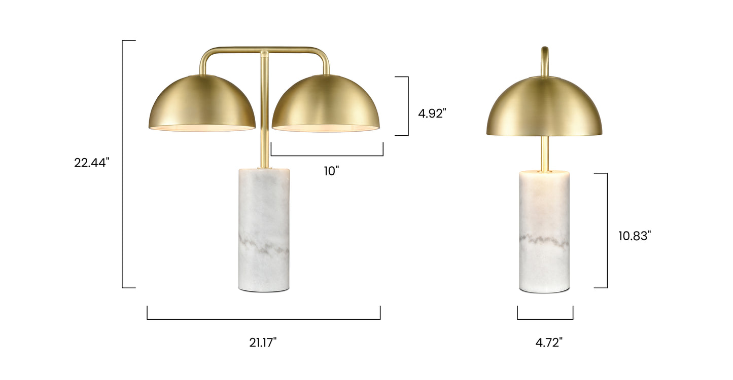 White/Brushed Brass, dimensions