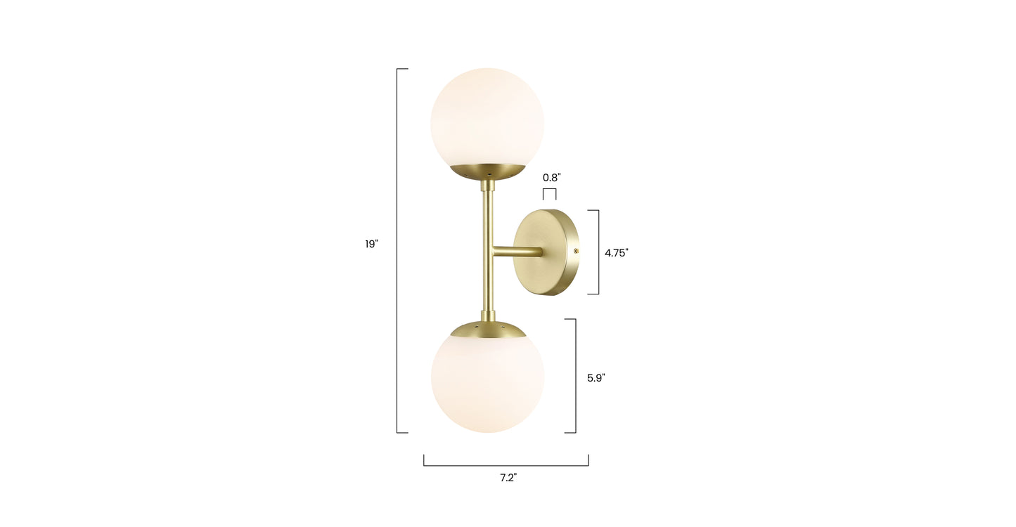 Brushed Brass/White, dimensions