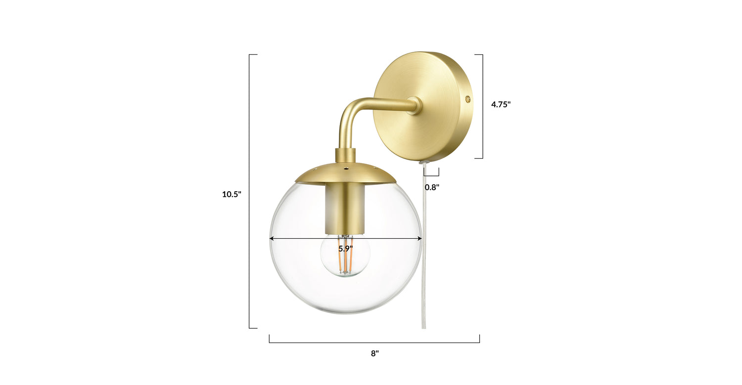 Brushed Brass/Clear, dimensions