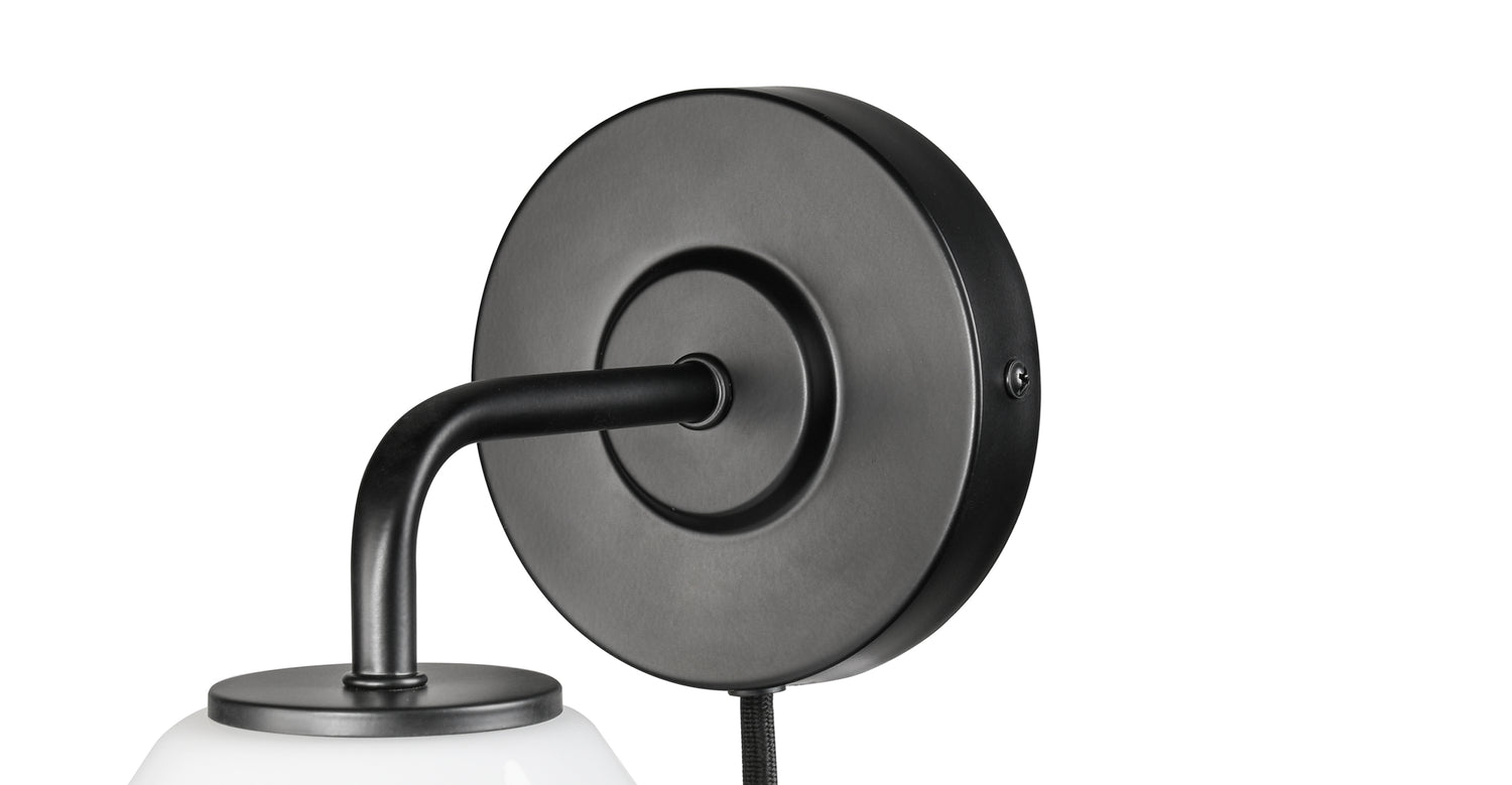 Plug in outlet wall light black