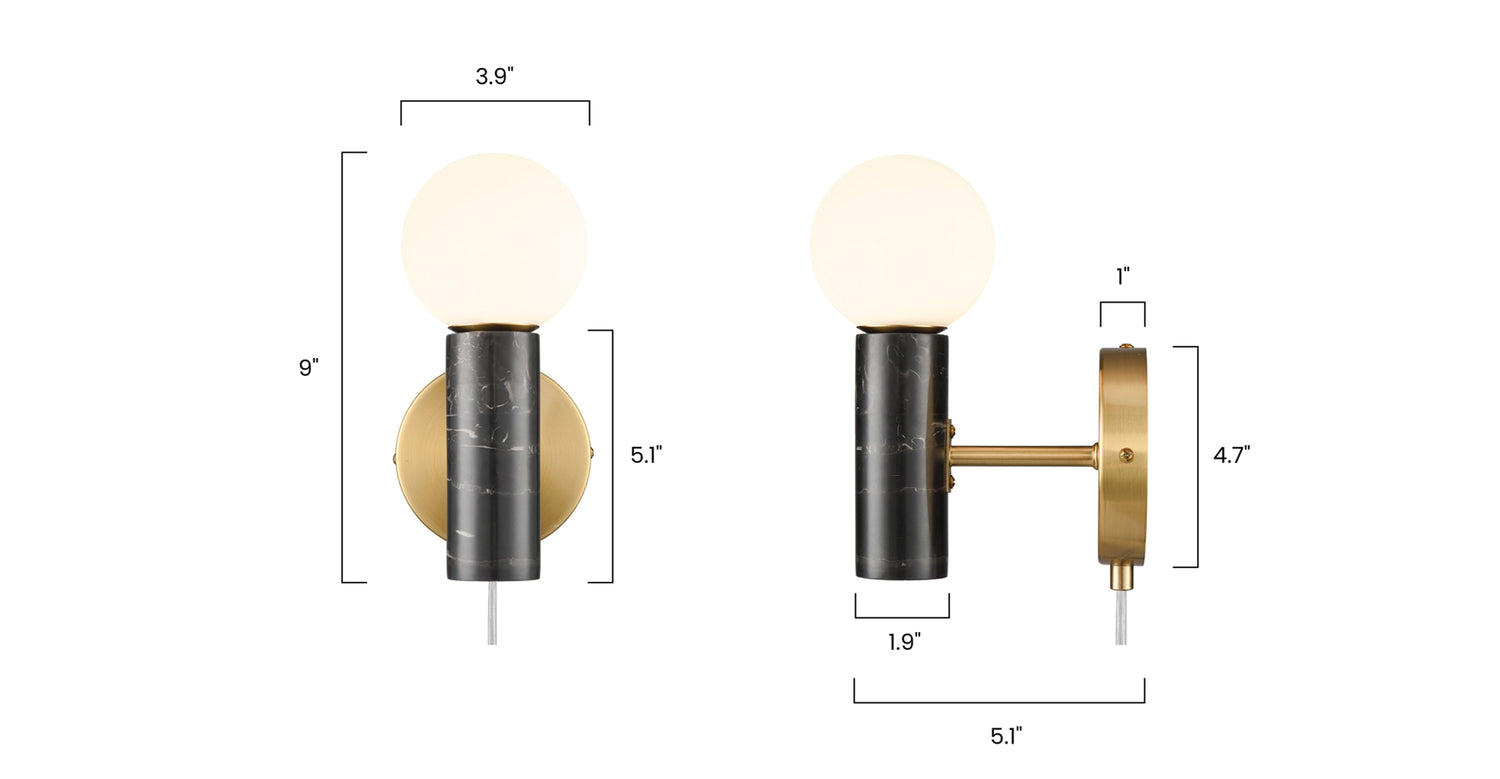 Gold/Black, dimensions