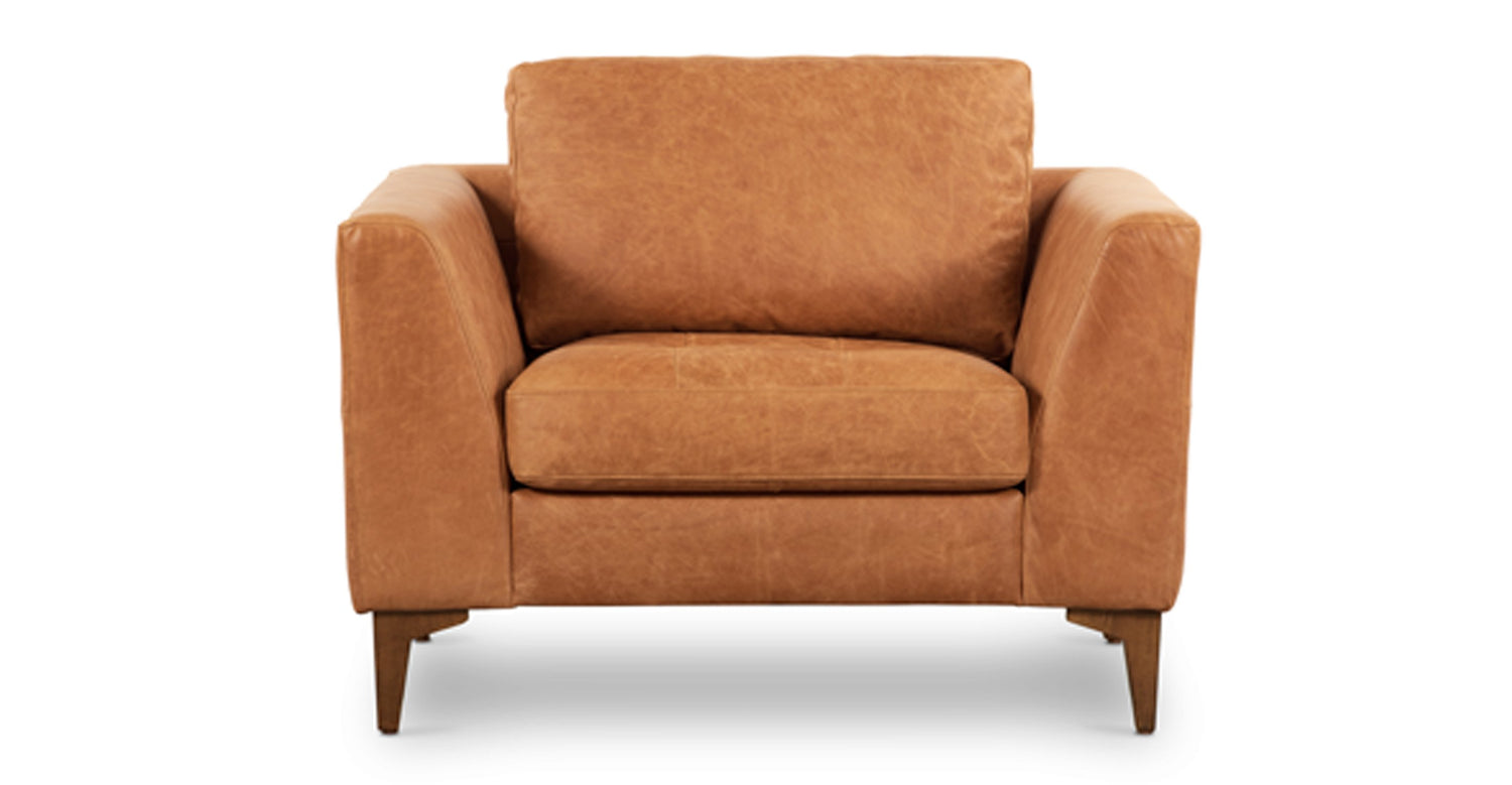 Calle Lounge Chair Cognac Tan/Walnut/Set of 2