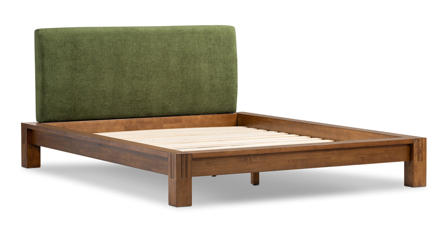 The Joinery Bed with DreamBoard Distressed Green Velvet/Queen