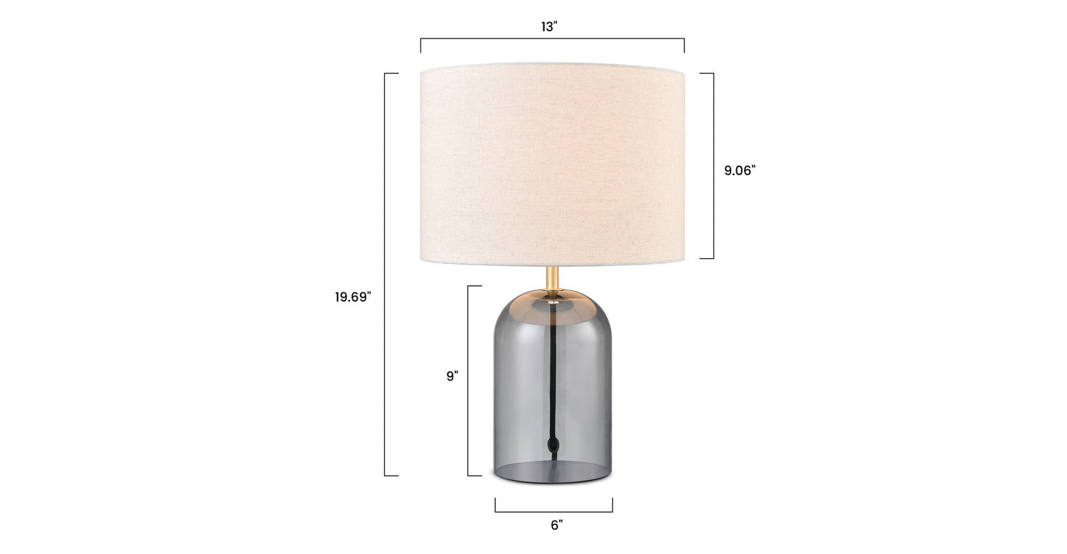 Milan Table Lamp Smokey, dimensions