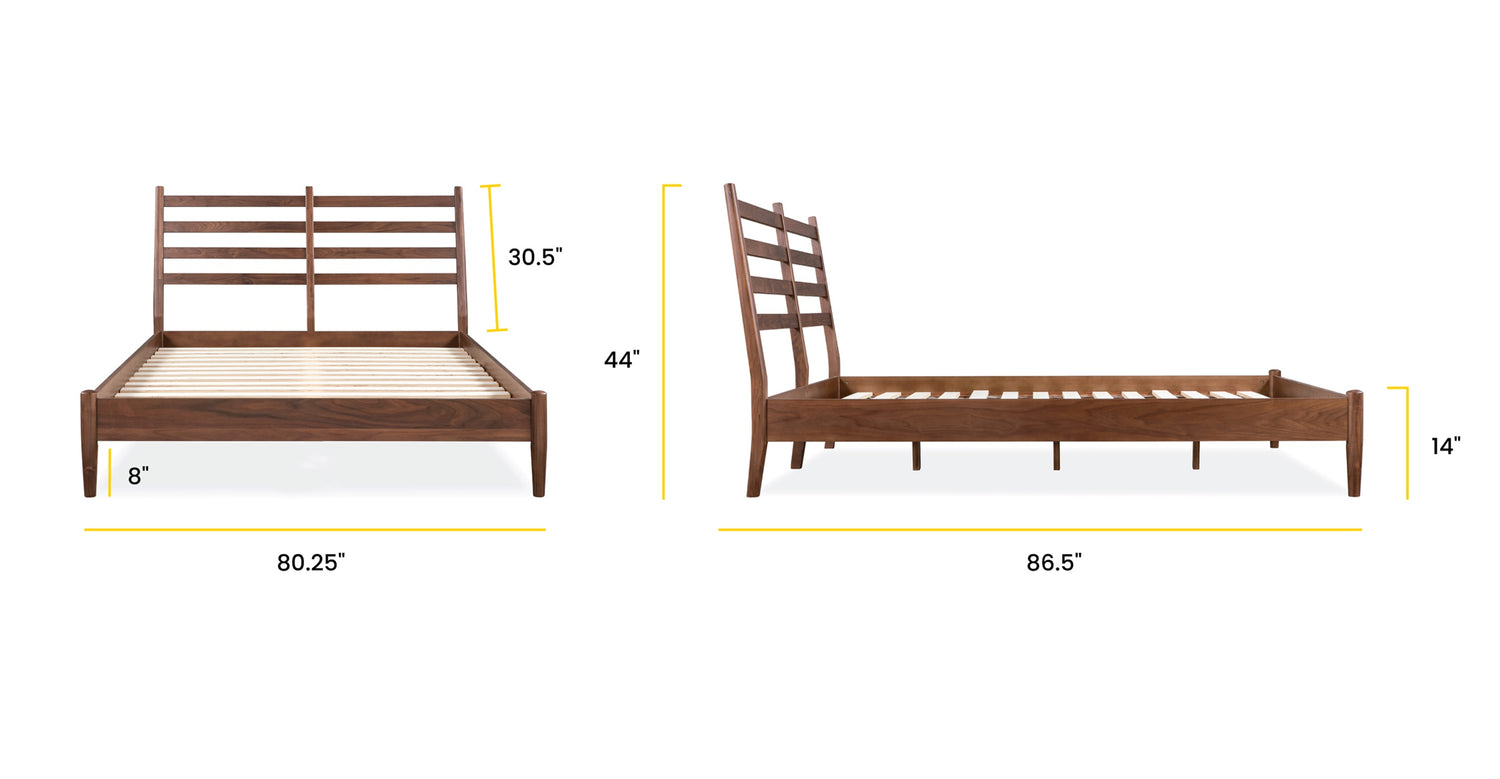 Walnut/King, dimensions