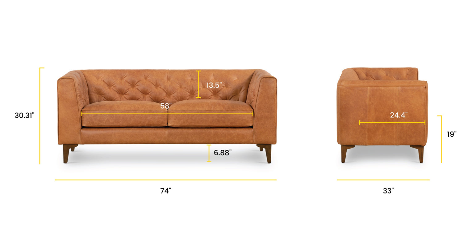 Cognac Tan, dimensions