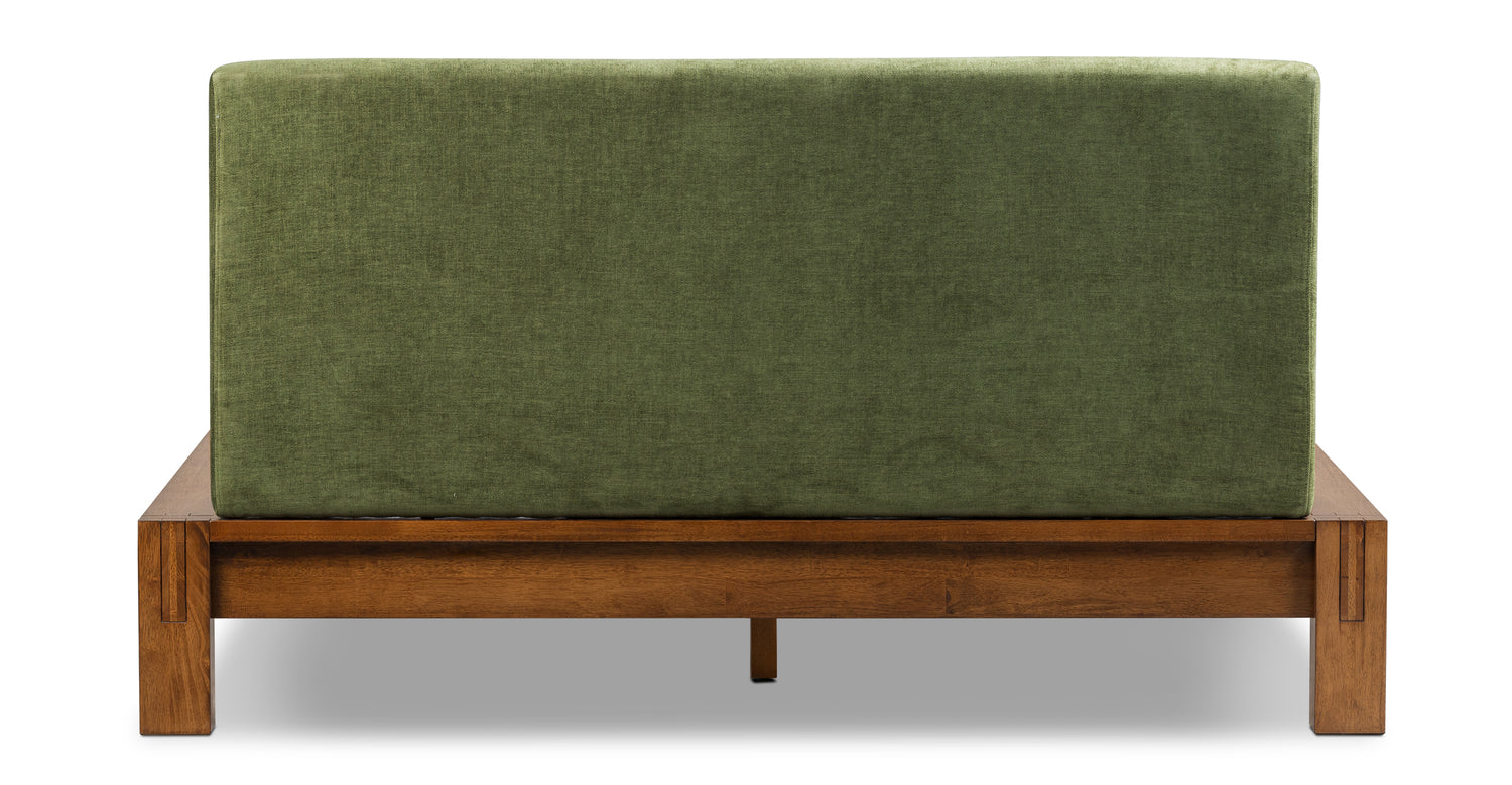 The Joinery Bed with DreamBoard Distressed Green Velvet/Queen