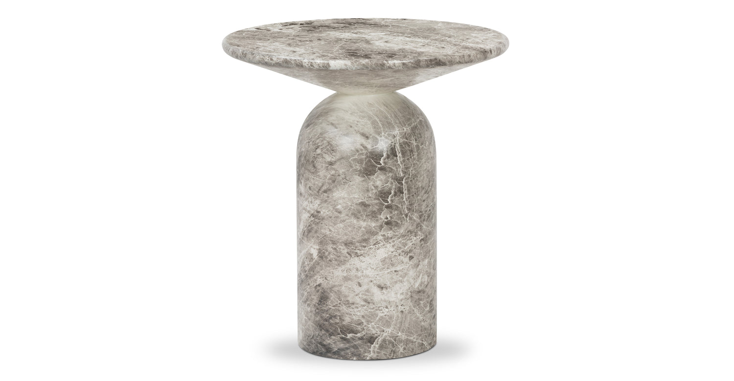 Wels End Table Grey Marble