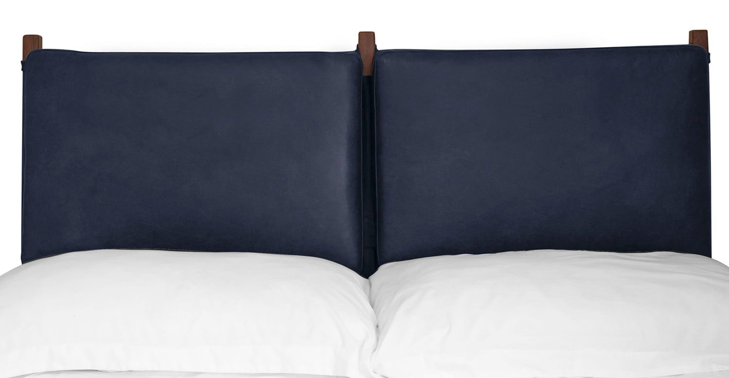 Truro Bed Headboard Cushion Set Midnight Blue/King