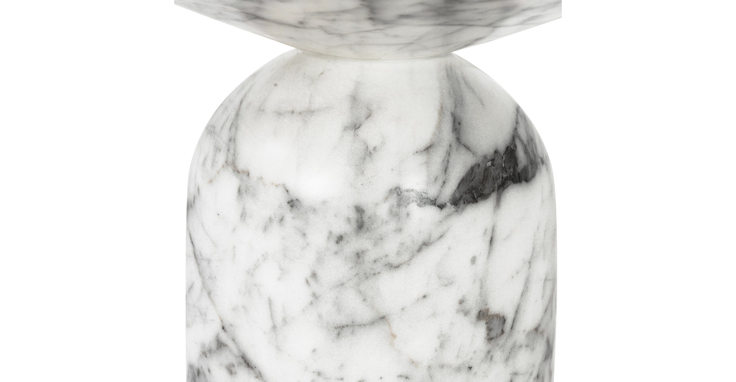 Wels End Table White Marble