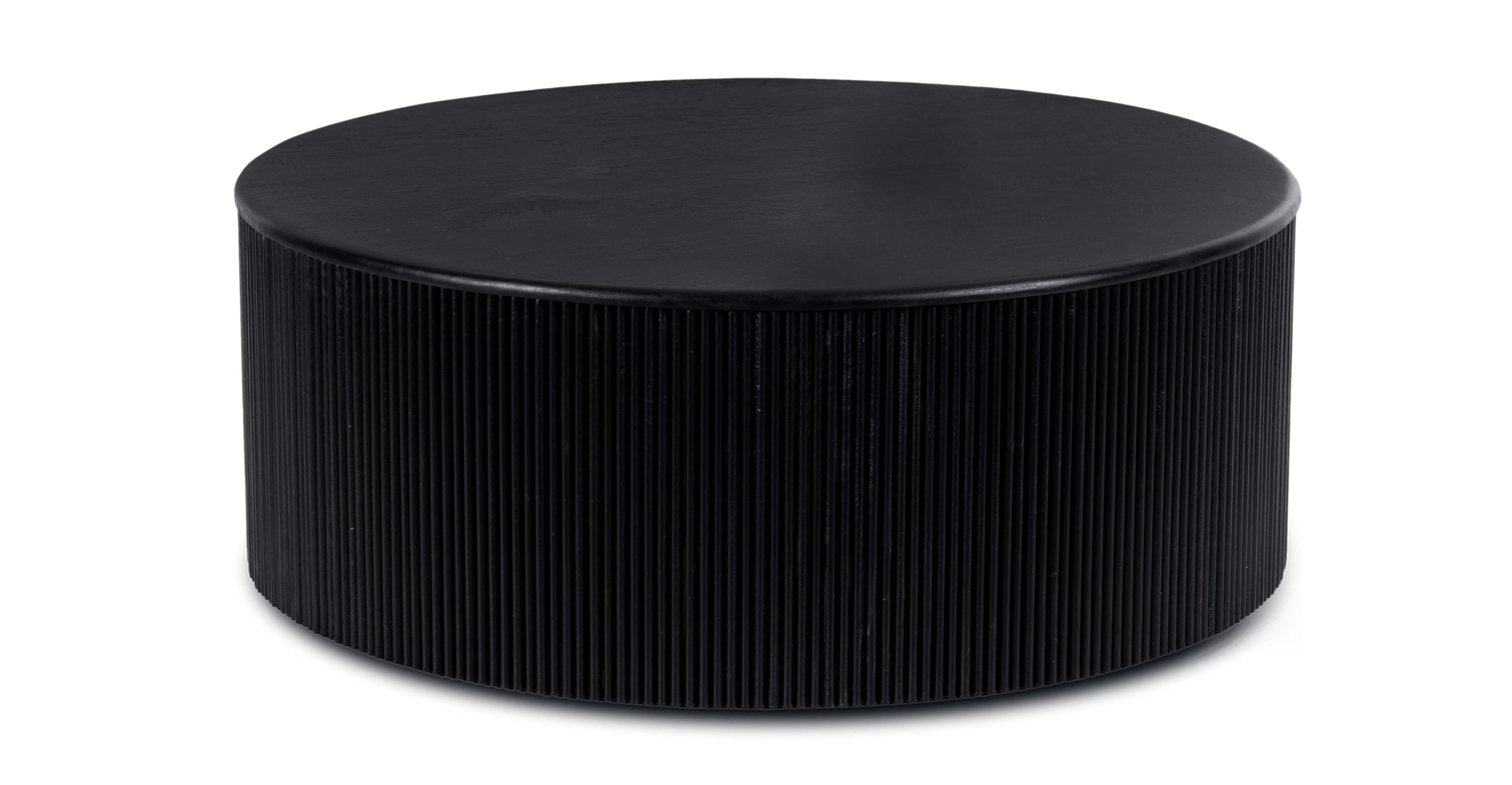 Deja 35" Round Coffee Table with Storage Poly & Bark