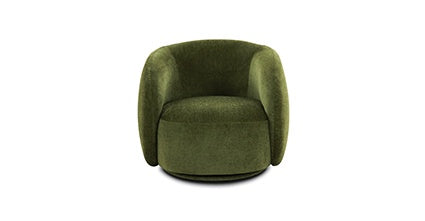 Poole Swivel Lounge Chair Collection, Distressed Green Velvet