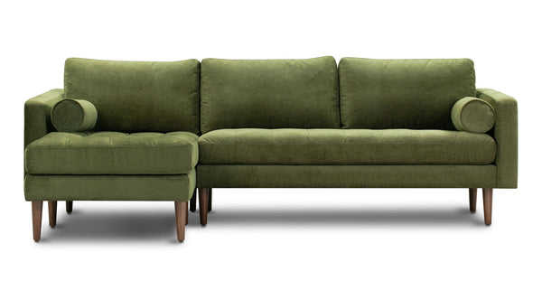 Velvet green sectional shop sofa
